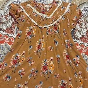 Matilda Jane Heart to Heart Discovery Gardens floral blouse size 8